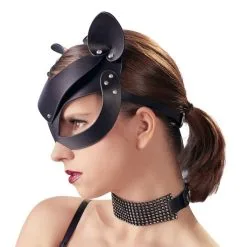 Bad Kitty Harnais De Tête Masque Animal En Simili Cuir -SexToys Soldes Boutique bad kitty head mask rhinestones 2