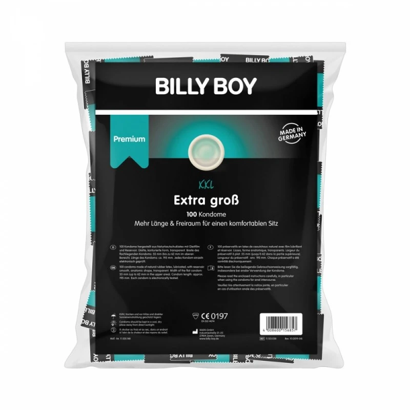 Billy-Boy Sachet De 100 Préservatifs Billy Boy XXL 1 Billy-Boy Sachet De 100 Préservatifs Billy Boy XXL