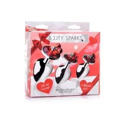 Booty Sparks Pack De 3 Plugs Anal Bijou Avec Clochettes Rouges -SexToys Soldes Boutique booty sparks pack 3 bijou anal rouge clochettes 2