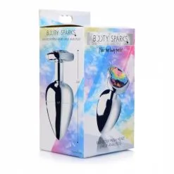 Booty Sparks Plug Anal Métal Bijou Rainbow Prism Heart Large -SexToys Soldes Boutique booty sparks rainbow prism heart anal plug large 2