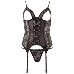 Cottelli Collection Guêpière Dentelle Seins Nus -SexToys Soldes Boutique cottelli collection ensemble 2 pieces basque 4