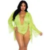LEG AVENUE Body & Déshabillé 86112X Dentelle Florale Lime GT