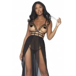LEG AVENUE Robe Longue à Lanière Noire 6 LEG AVENUE Robe Longue à Lanière Noire -SexToys Soldes Boutique leg avenue robe longue a laniere noire 2