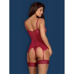 Obsessive Guêpière Rosalyne Cerise -SexToys Soldes Boutique obsessive guepiere rosalyne cerise 5