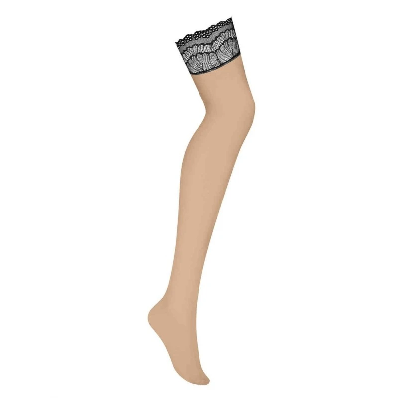 Obsessive Bas Isabellia Maille Nude & Dentelle Noire 3 Obsessive Bas Isabellia Maille Nude & Dentelle Noire – Image 3