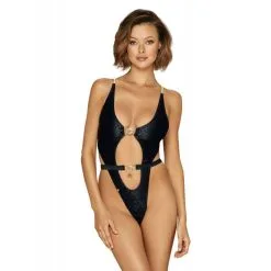 Obsessive Maillot De Bain 1 Pièce Noir & Or Malediva