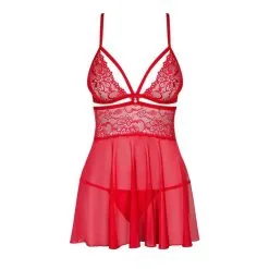 Obsessive Nuisette Babydoll 838-BAB-3 Rouge -SexToys Soldes Boutique obsessive nuisette babydoll 838 bab 3 rouge 2