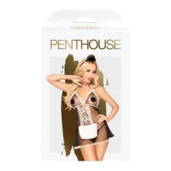 PENTHOUSE LINGERIE Costume 3 Pièces Soubrette Transparent Teaser Noir & Blanc -SexToys Soldes Boutique penthouse lingerie costume 3 pieces soubrette teaser 2