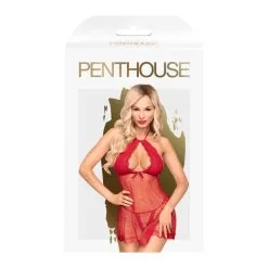 PENTHOUSE LINGERIE Nuisette Babydoll Avec Col Licou Libido Boost Rouge -SexToys Soldes Boutique penthouse lingerie nuisette babydoll libido boost rouge 2