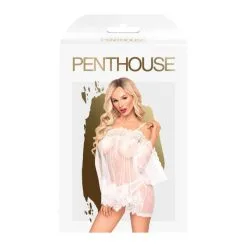 PENTHOUSE LINGERIE Nuisette Transparente Lip Smacker Blanche 5 PENTHOUSE LINGERIE Nuisette Transparente Lip Smacker Blanche -SexToys Soldes Boutique penthouse lingerie nuisette transparente lip smacker blanche 2