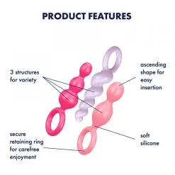 Kit 3 Satisfyer Plugs Anal Booty Call Colored -SexToys Soldes Boutique satisfyer booty call colored 5