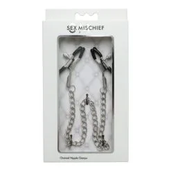 Sex & Mischief Pinces à Tétons Avec Chaîne En Métal -SexToys Soldes Boutique sex mischief chained nipple clamps 3