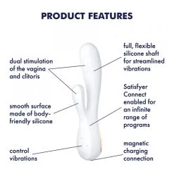 Mono Flex Blanc Satisfyer Vibromasseur Rabbit Connecté -SexToys Soldes Boutique vibromasseur rabbit satisfyer mono flex blanc 3